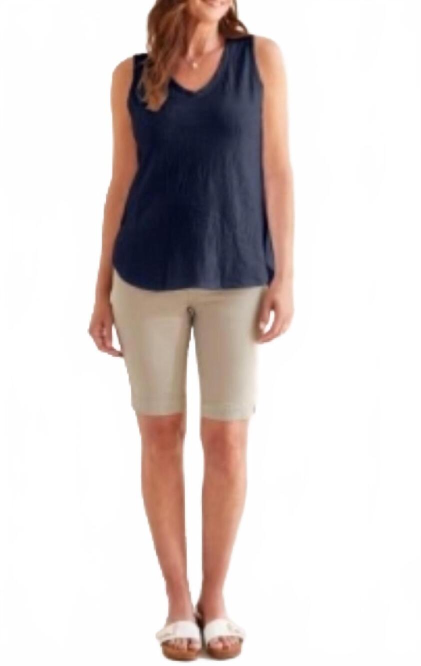 NEW TRIBAL textured tank top in jet blue